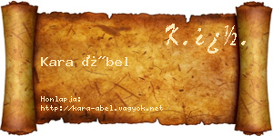Kara Ábel névjegykártya