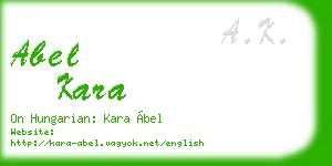 abel kara business card